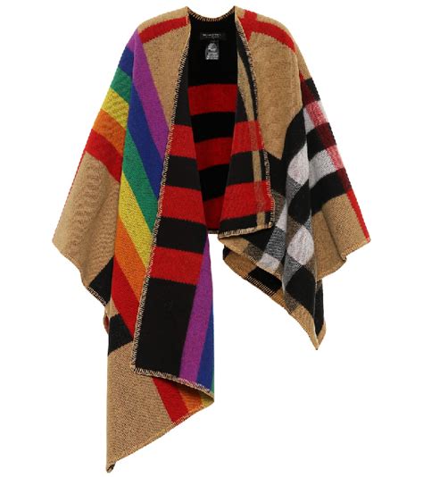 burberry rainbow wool poncho|how to authentic burberry poncho.